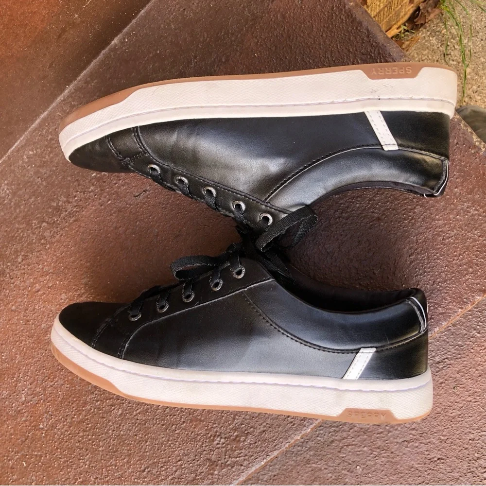 Sperry Womens Charter LTT‎ Casual Sneaker Size 8 Black Lace Up Style STS86546